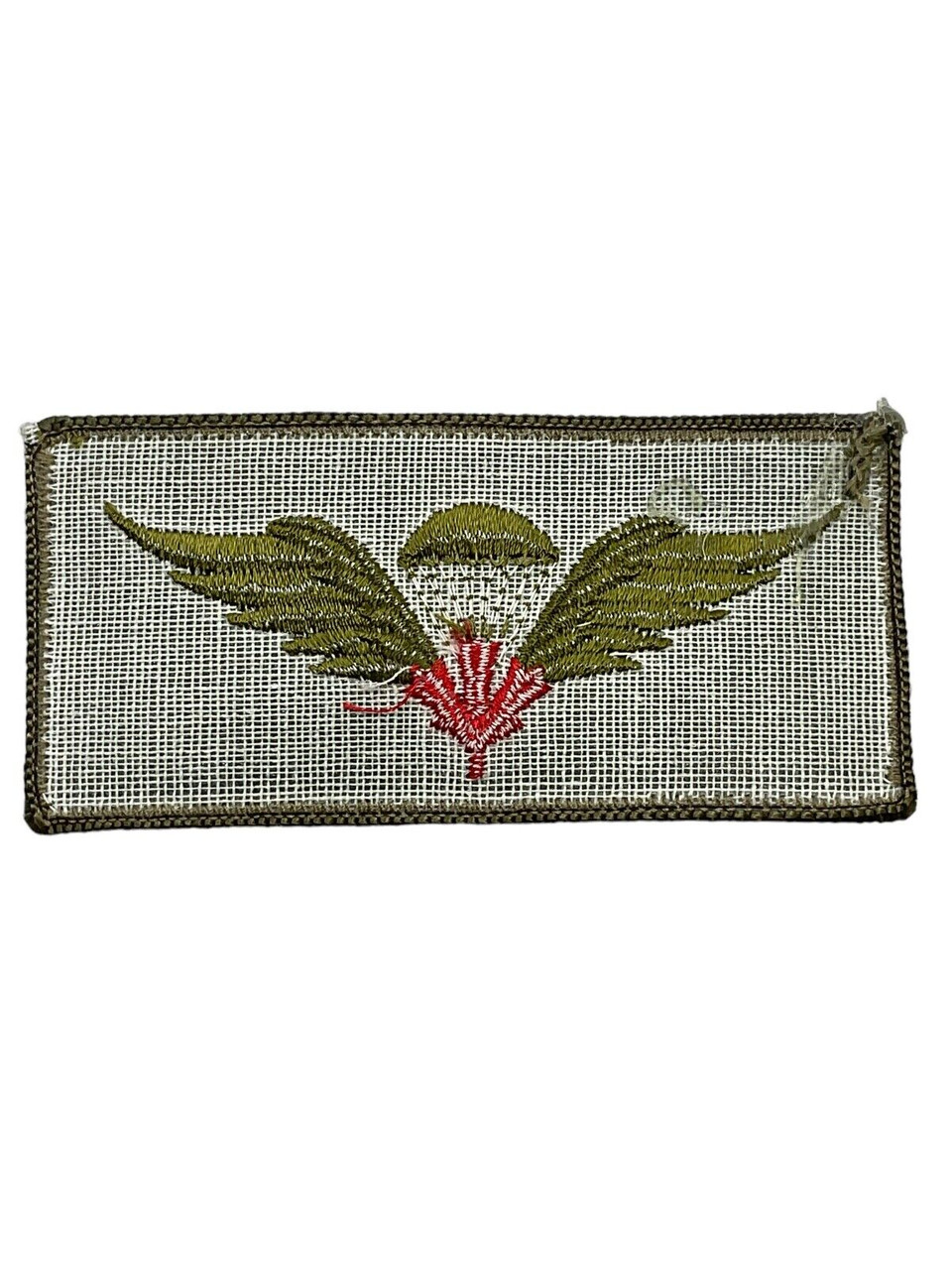 Canadian Forces Airborne Jump Qualification Wing Red Leaf OD Green Patch 1 Canadian Forces Airborne Jump Qualification Wing Red Leaf OD Green Patch 1