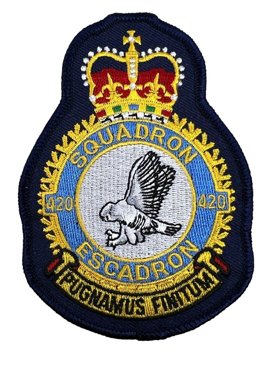 RCAF CAF Canadian 420 Squadron Heraldic Colour Crest Patch RCAF CAF Canadian 420 Squadron Heraldic Colour Crest Patch
