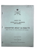 Canadian Forces RCCS Operators Handbook Converter Group SC Reference Book