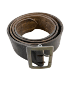 WW2 German Officers Black Leather Waist Belt With Claw Buckle