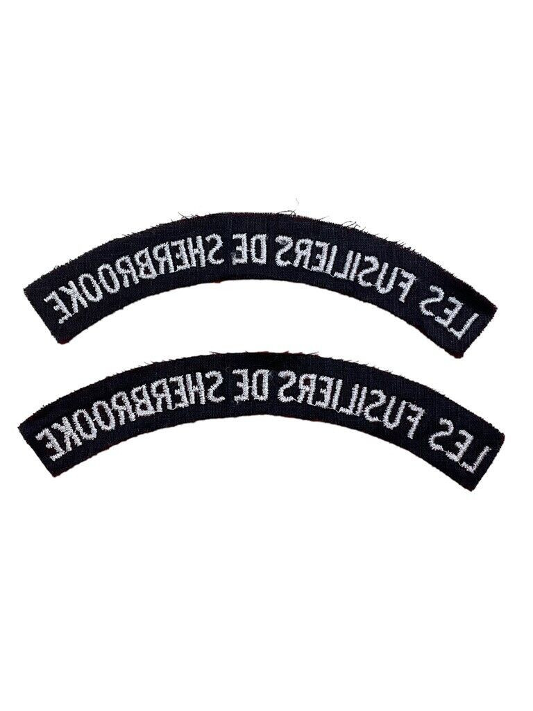 Canadian Les Fusiliers De Sherbrooke Shoulder Titles Pair Canadian Les Fusiliers De Sherbrooke Shoulder Titles Pair