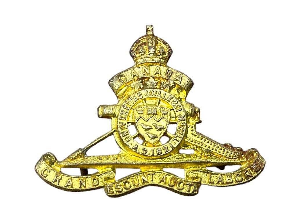 WW1 Canadian CEF CFA McGill University Battery Collar Insignia Single WW1 Canadian CEF CFA McGill University Battery Collar Insignia Single