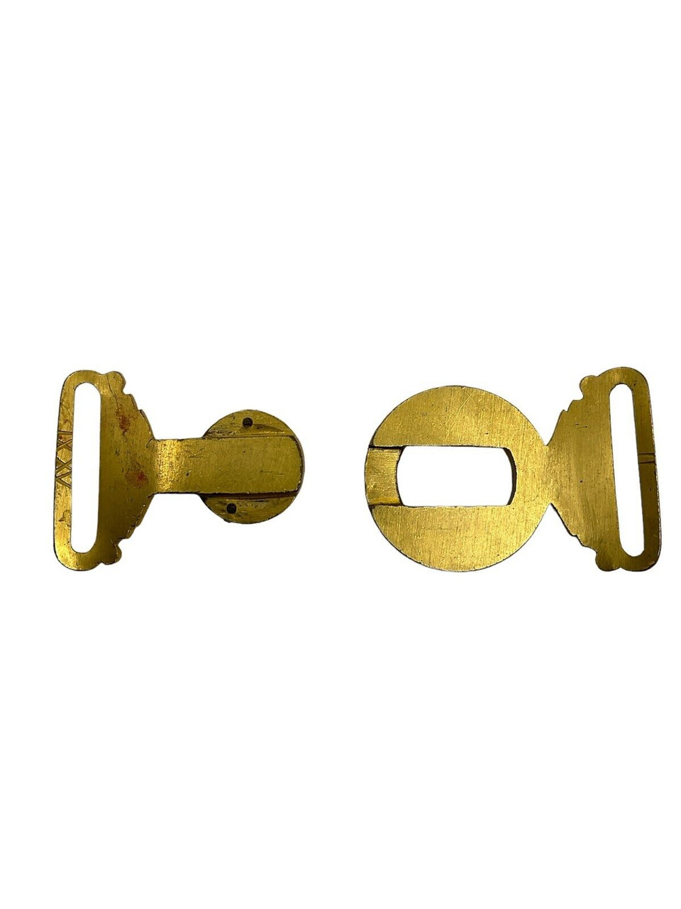 British Victorian Officers Gilt and Silver Small Belt Buckle British Victorian Officers Gilt and Silver Small Belt Buckle