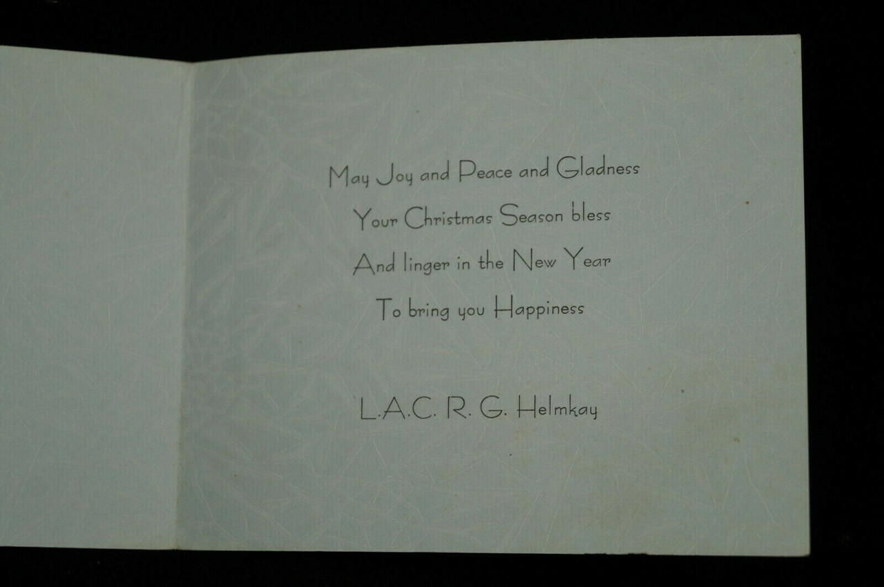 WW2 Royal Canadian Air Force RCAF Christmas New Years Card LAC Helmkay WW2 Royal Canadian Air Force RCAF Christmas New Years Card LAC Helmkay