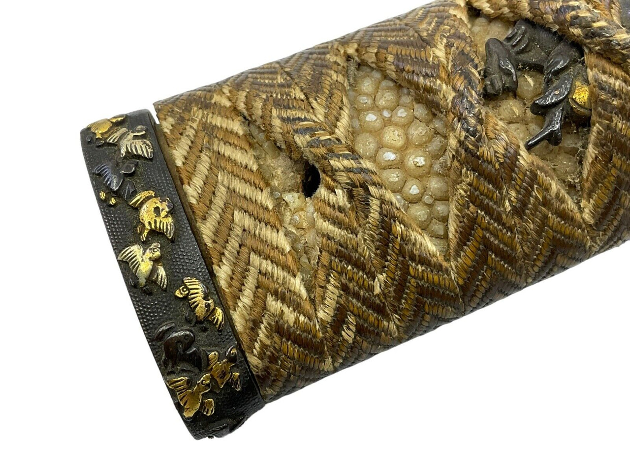 WW2 Imperial Japanese Sword Handle With Wrap & Minuki Length 6 Inches WW2 Imperial Japanese Sword Handle With Wrap & Minuki Length 6 Inches