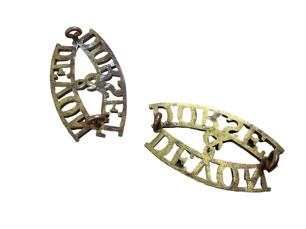 British Devon & Dorset Regiment Shoulder Title Pair British Devon & Dorset Regiment Shoulder Title Pair