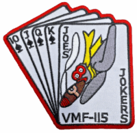 US USMC Marine Corps VMF-115 Joes Jokers Squadron Patch Crest US USMC Marine Corps VMF-115 Joes Jokers Squadron Patch Crest