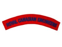 WW2 Canadian RCE Engineers British Made Shoulder Title Starch Back WW2 Canadian RCE Engineers British Made Shoulder Title Starch Back