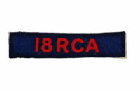 WW2 Canadian 18 RCA Artillery Shoulder Title Single