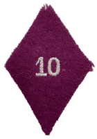 WW2 French 10th Collar Badge Insignia Patch Maroon WW2 French 10th Collar Badge Insignia Patch Maroon