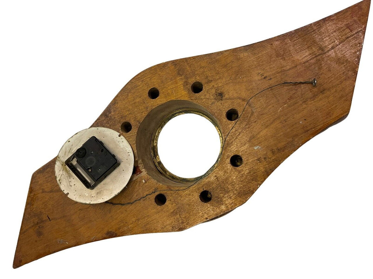 WW2 Canadian British Trench Art Propeller Clock & Coins WW2 Canadian British Trench Art Propeller Clock & Coins