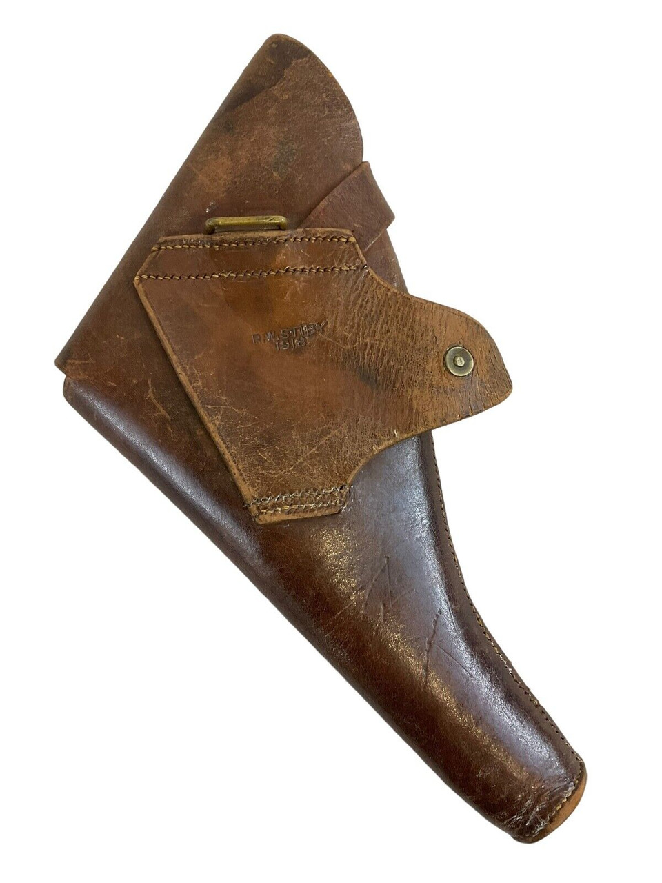 WW1 British BEF Leather Sam Brown Holster Broad Arrowed 1918 Dated RW Stiby WW1 British BEF Leather Sam Brown Holster Broad Arrowed 1918 Dated RW Stiby