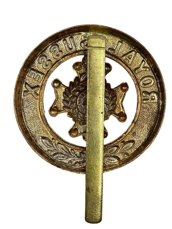 Victorian British Royal Sussex Regiment Helmet Plate Badge