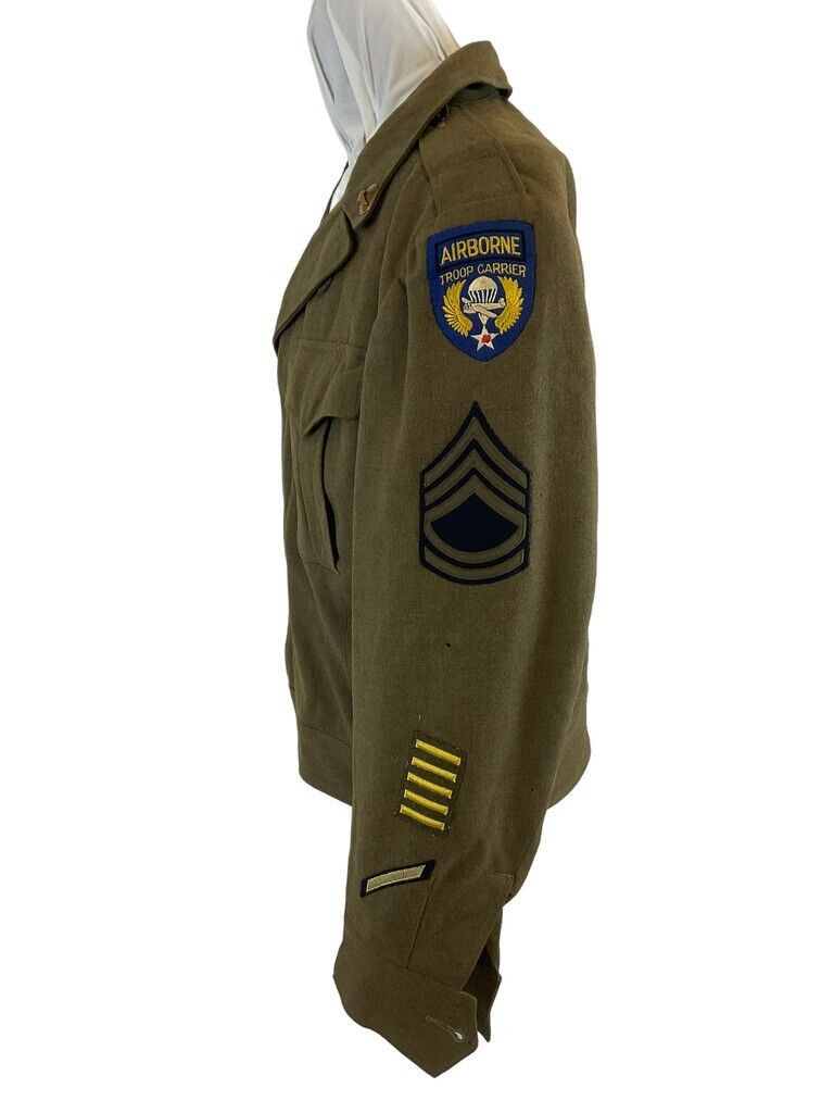 WW2 US Army Sgt Airborne Glider Troop Carrier Ike Jacket Uniform Tunic Size 38 WW2 US Army Sgt Airborne Glider Troop Carrier Ike Jacket Uniform Tunic Size 38