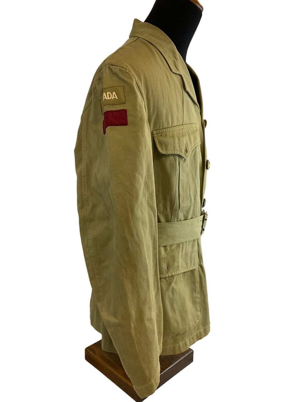 WW2 Canadian Tropical Four Pocket Jacket Named With Sleeve & GS Patches WW2 Canadian Tropical Four Pocket Jacket Named With Sleeve & GS Patches