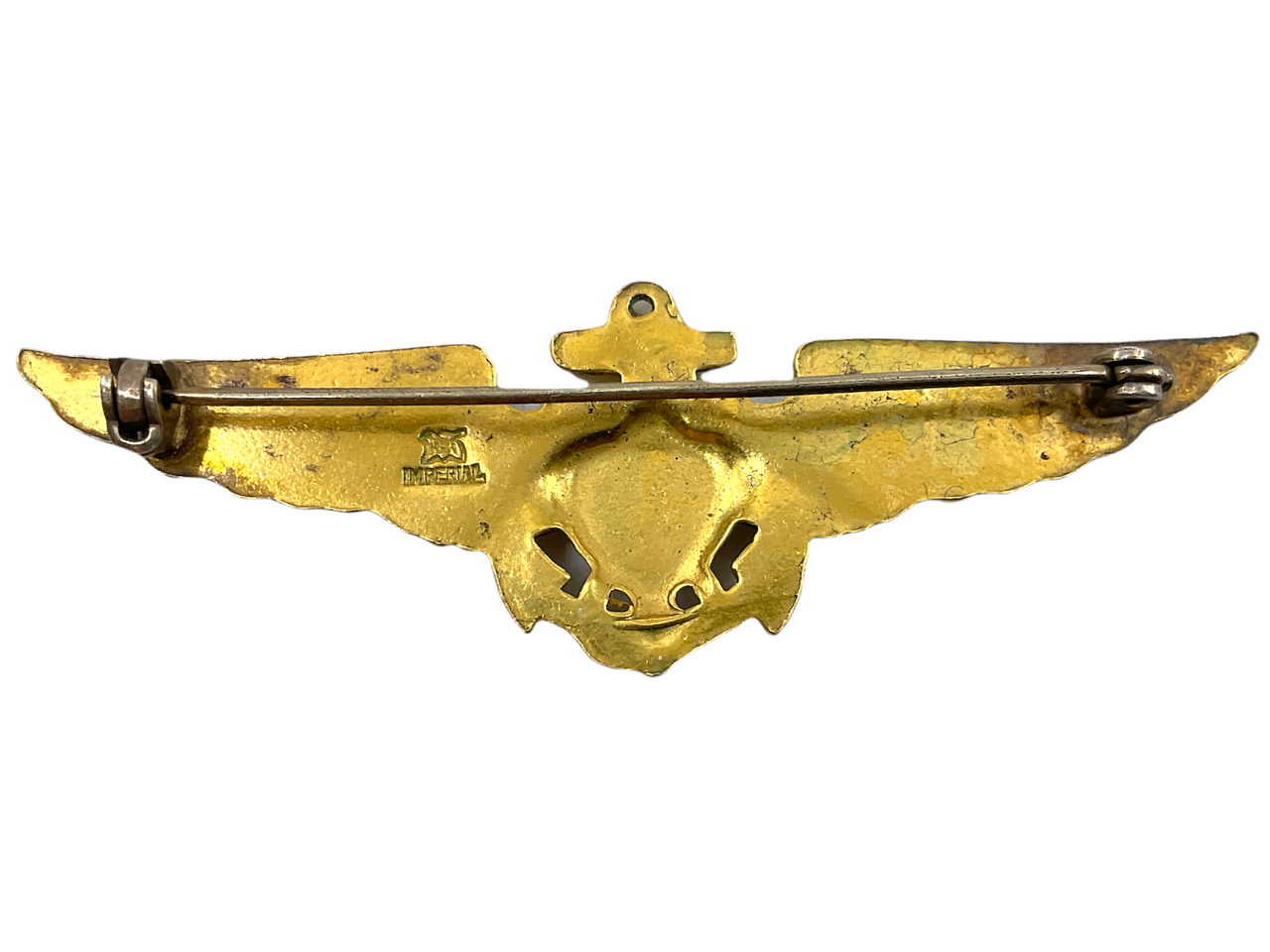 WW2 US USN Navy Pilots Wing Imperial Marked Pin Back WW2 US USN Navy Pilots Wing Imperial Marked Pin Back