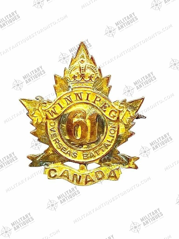 Ww1 Canadian Ranks WW1 Canadian CEF 61st Battalion Officers Collar Insignia Single ...