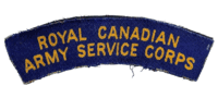WW2 Royal Canadian Army Service Corps Canvas Shoulder Title Insignia Patch WW2 Royal Canadian Army Service Corps Canvas Shoulder Title Insignia Patch