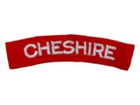 WW2 British Cheshire Regiment Starch Back Shoulder Title Single