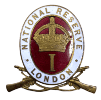 WW1 British BEF National Reserve London Enamel Button Hole Badge