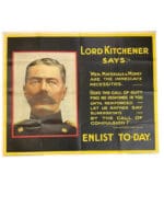 WW1 British Canadian CEF BEF Lord Kitchener Enlist Today Propaganda Poster 2