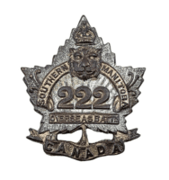 WW1 Canadian CEF 222nd Battalion Collar Badge Insignia Single