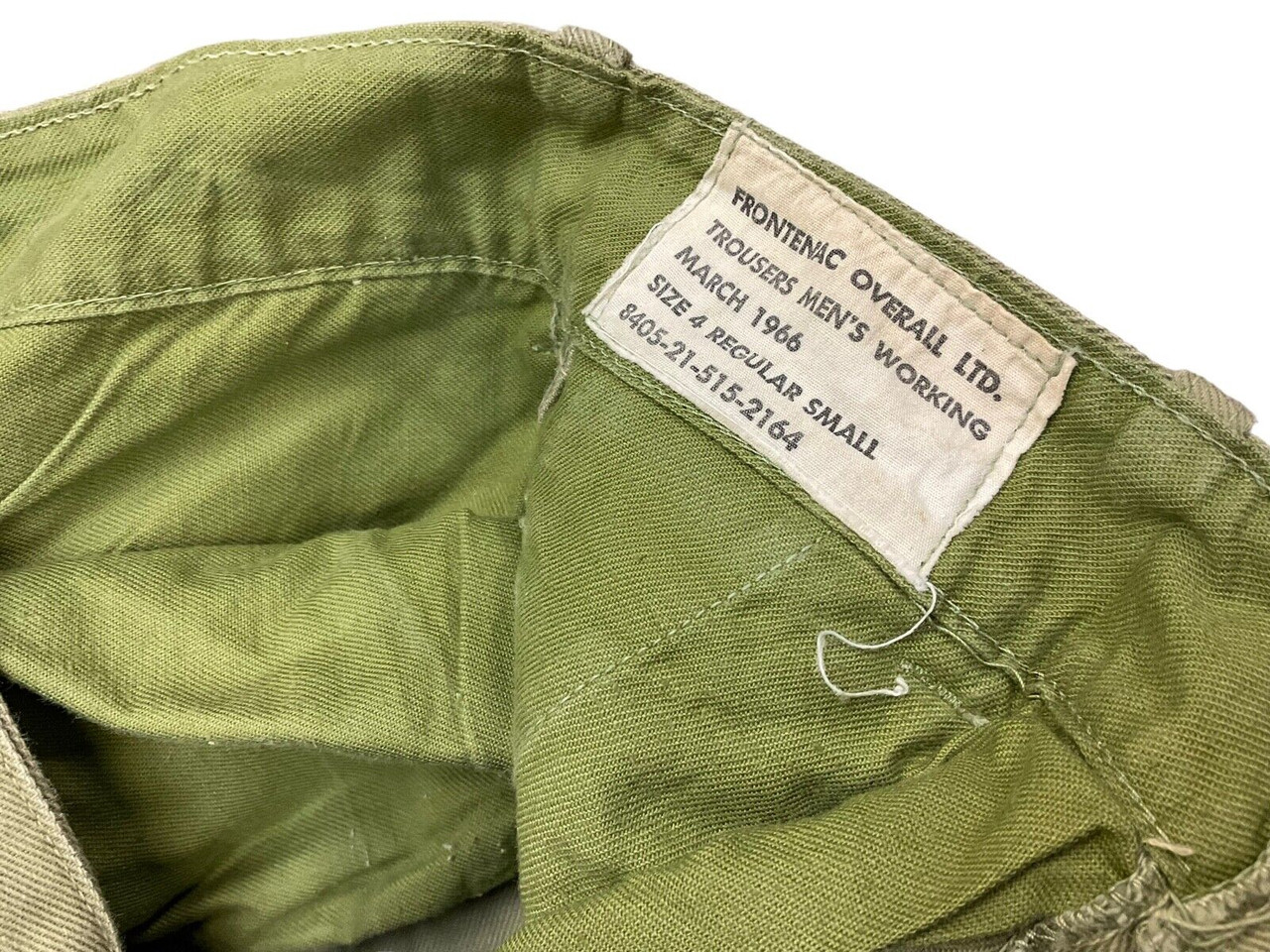 Canadian 1966 Dated Tan Cotton Working Trousers Size 4 Regular Small Canadian 1966 Dated Tan Cotton Working Trousers Size 4 Regular Small