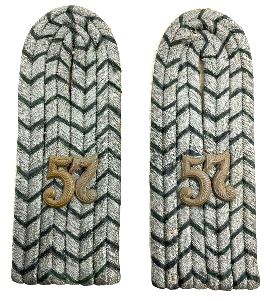 WW1 Imperial German 57th 8th Westphalian Infantry Officers Shoulder Boards Pair WW1 Imperial German 57th 8th Westphalian Infantry Officers Shoulder Boards Pair