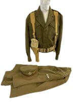 WW2 Canadian Armoured Corps Battle Service Dress Webbing Hat Captain Grouping