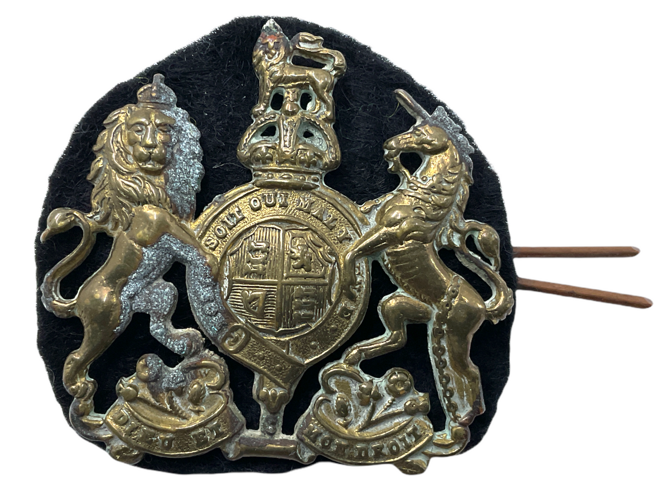 British General List Kings Crown Cap Badge w/ Black Backing British General List Kings Crown Cap Badge w/ Black Backing