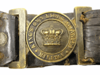 Victorian British Kings Own Light Infantry Militia Leather Cartridge Belt Victorian British Kings Own Light Infantry Militia Leather Cartridge Belt
