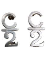 WW1 Canadian CEF 2nd Battalion C Bar 2 Collars Insignia Pair