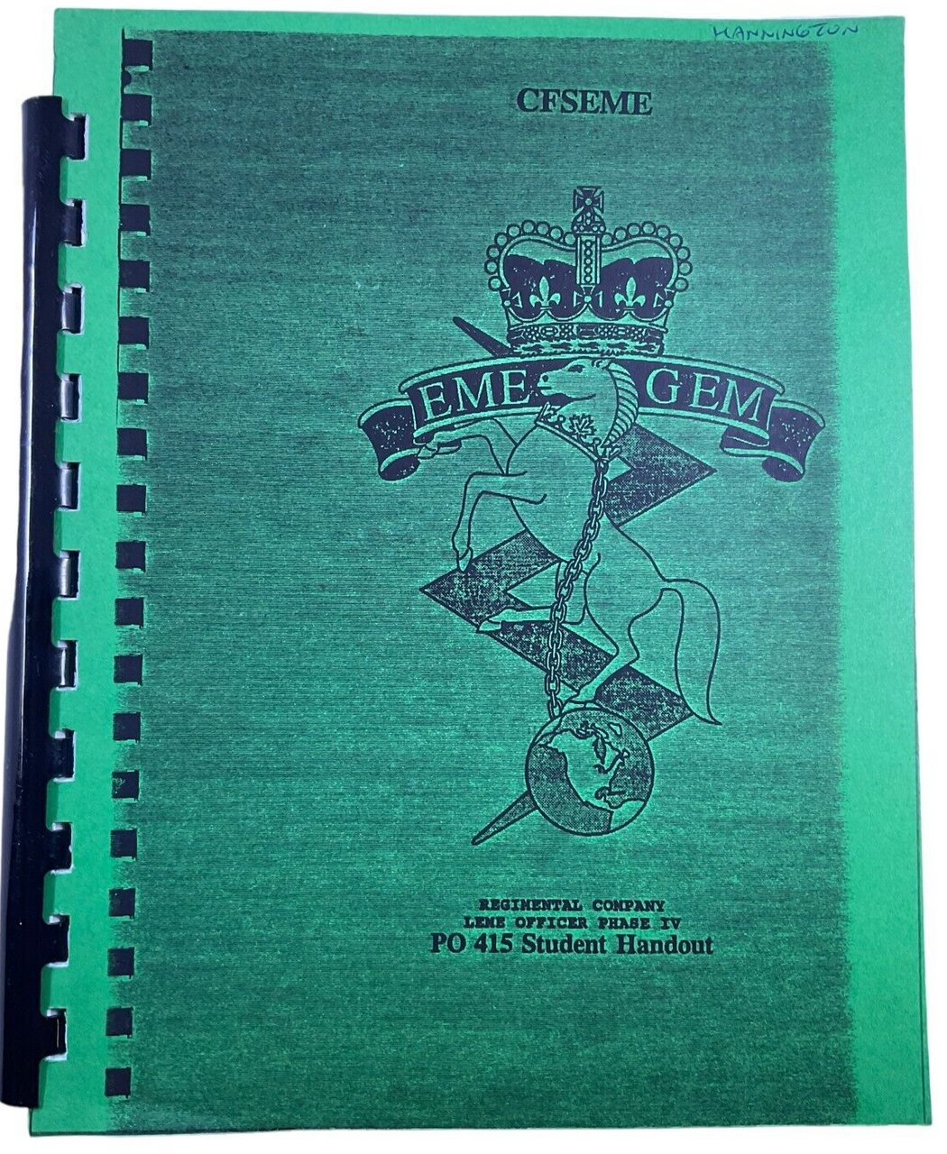 Canadian Forces EME PO 415 Student Handout CFSEME Softcover Reference Book Canadian Forces EME PO 415 Student Handout CFSEME Softcover Reference Book