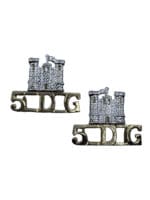 British 5th Dragoon Guards Staybright Collars Insignia Pair
