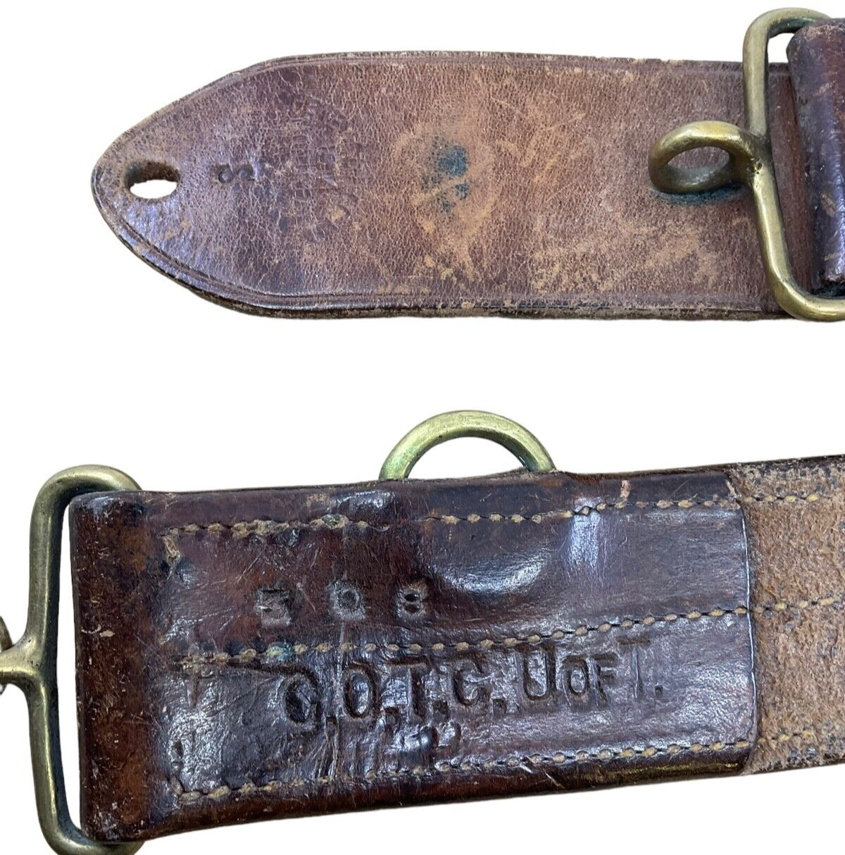 WW1 Canadian CEF 1914 Dated COTC U of T Leather Snake Buckle Leather Belt Medium WW1 Canadian CEF 1914 Dated COTC U of T Leather Snake Buckle Leather Belt Medium