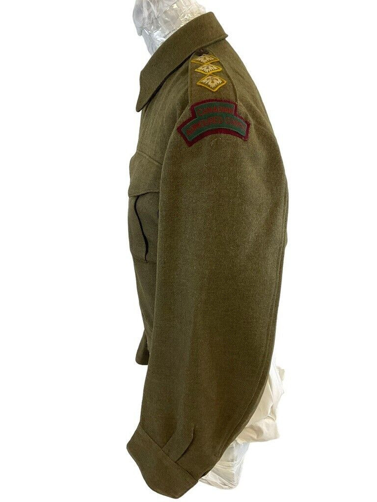 WW2 Canadian Armoured Corps Officers Battle Dress Jacket and Trousers WW2 Canadian Armoured Corps Officers Battle Dress Jacket and Trousers