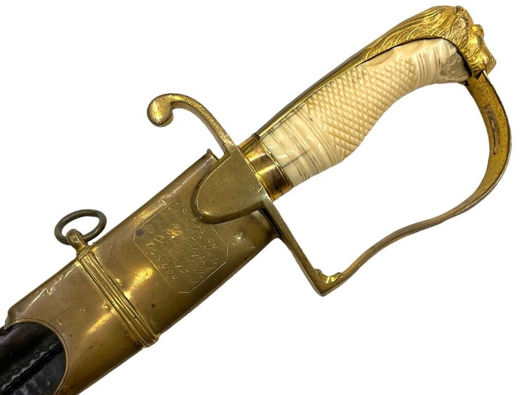 British 1803 Infantry Officers Sword Scabbard Maker S Brunn Blue and Gilt Blade British 1803 Infantry Officers Sword Scabbard Maker S Brunn Blue and Gilt Blade
