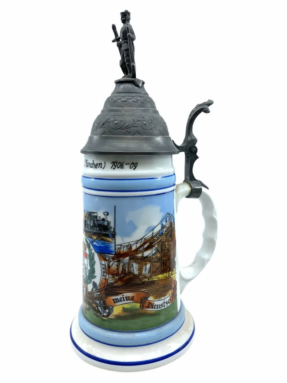 WW1 Imperial German Pioneer Battalion Munchen Beer Stein WW1 Imperial German Pioneer Battalion Munchen Beer Stein