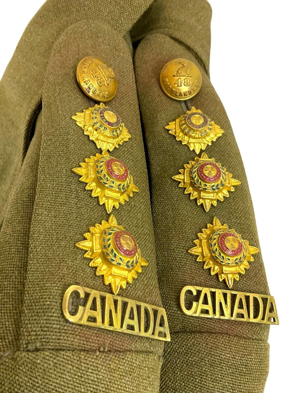 WW2 Canadian 48th Highlanders Officers Cut Away Four Pocket Tunic Jacket WW2 Canadian 48th Highlanders Officers Cut Away Four Pocket Tunic Jacket