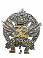 WW1 Canadian CEF 32nd Battalion Cap Badge Insignia