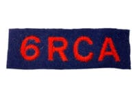 WW2 Canadian 6th Artillery RCA Shoulder Title Single