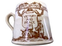 WW1 British BEF Caerphilly Victory and Peace China Cup Made By Royal Doulton