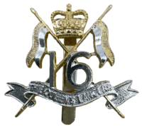British 16th Queens Lancers Staybright Cap Badge Insignia