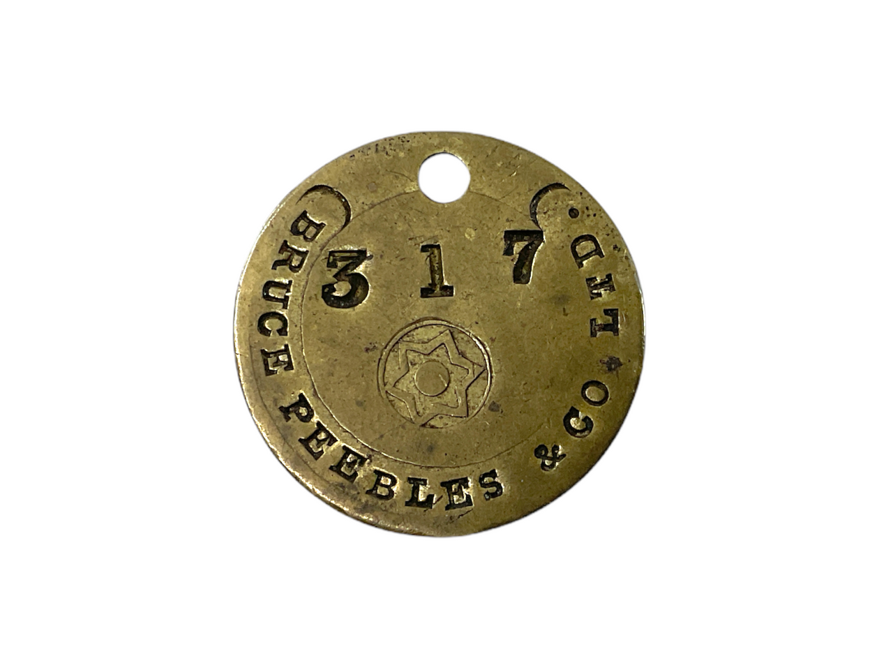 WW2 British Bruce Peebles & Co Ltd Tool Tag WW2 British Bruce Peebles & Co Ltd Tool Tag