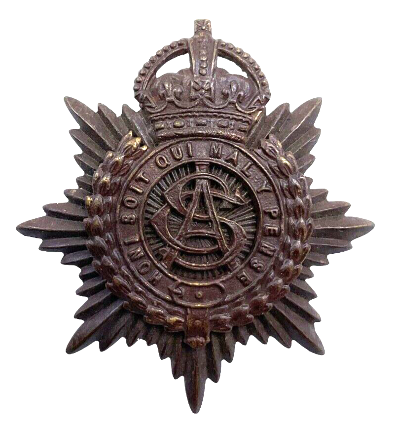 WW1 British BEF Army Service Corps Officers Cap Badge WW1 British BEF Army Service Corps Officers Cap Badge