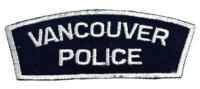 Canadian Vancouver British Columbia White Edge Police Patch