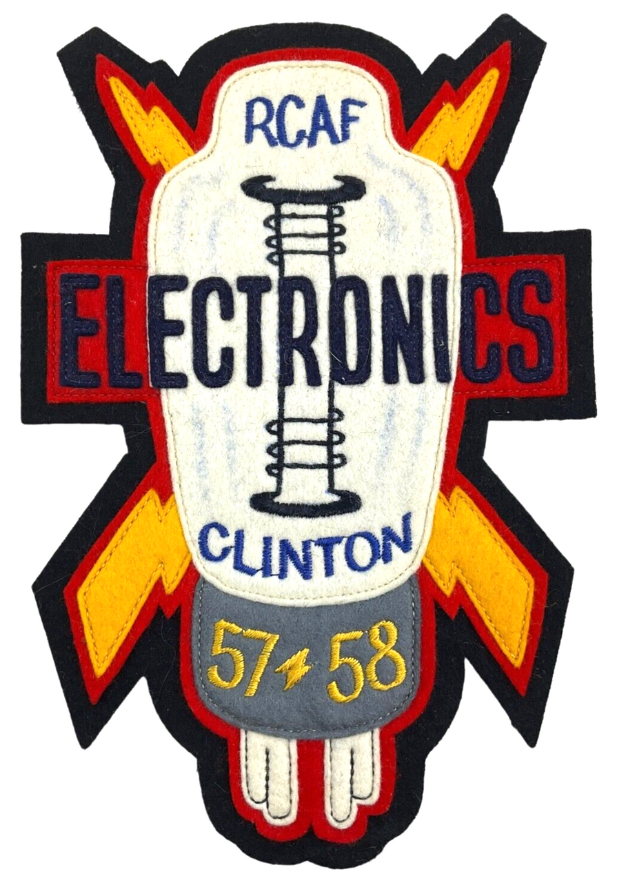 Royal Canadian Air Force RCAF Station Clinton Electronics 1957-58 Felt Patch Royal Canadian Air Force RCAF Station Clinton Electronics 1957-58 Felt Patch