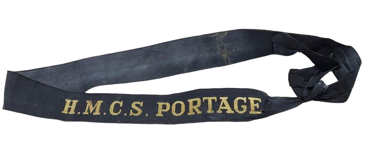 Royal Canadian Navy HMCS Portage Cap Tally Full Length Royal Canadian Navy HMCS Portage Cap Tally Full Length
