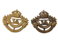 14th Kings Canadian Hussars Collars Insignia Pair