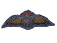 Canadian RCAF Pilots Wing Bullion Wire Padded Brevet Full Size